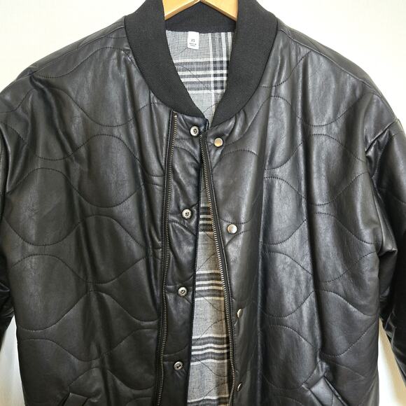 Evereve Georgetown Coat Faux Leather Long Quilted Reversible Plaid Jacket XS - Picture 6 of 16